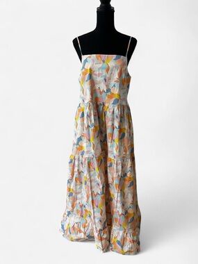 MOTT 50 UPF 50+ Floral Sundress Pastel Resort Wear Vacation Maxi Beach Pool